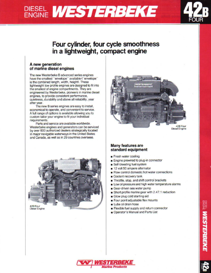 ENG Westerbeke 42B Four Specifications