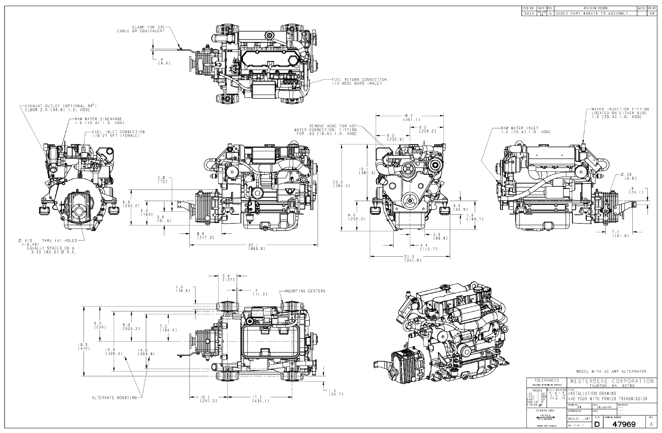 ENG Westerbeke 44B Illustration Drawing