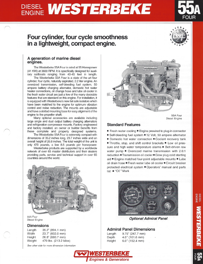 ENG Westerbeke 55A Specifications