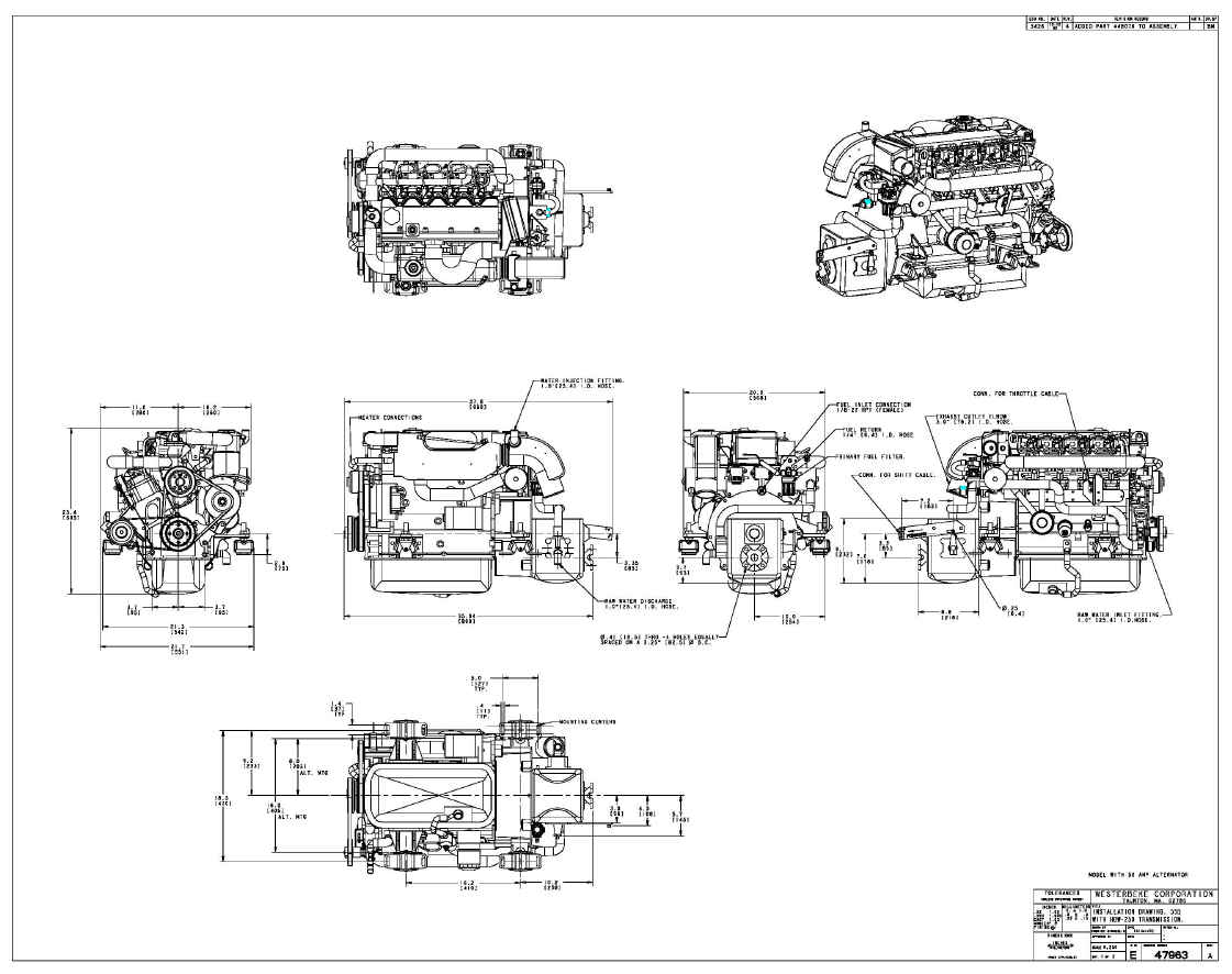 ENG Westerbeke 55B Illustration Drawing