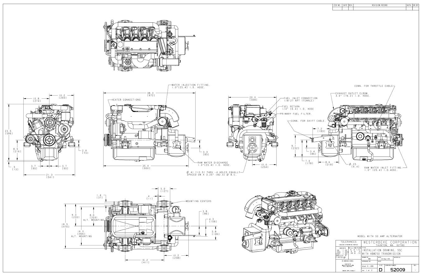 ENG Westerbeke 55C Illustration Drawing