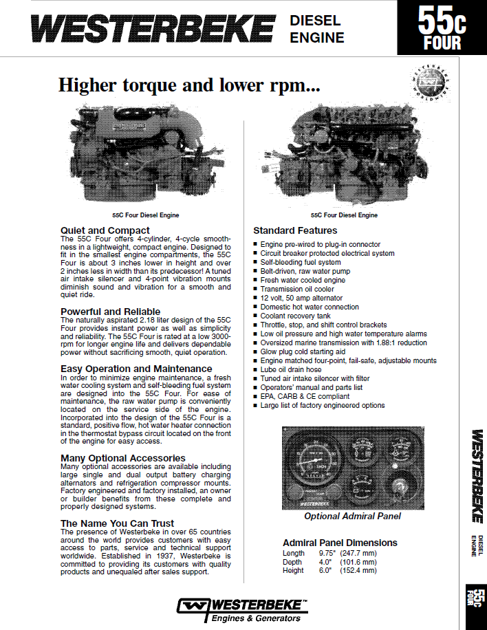 ENG Westerbeke 55C Specifications