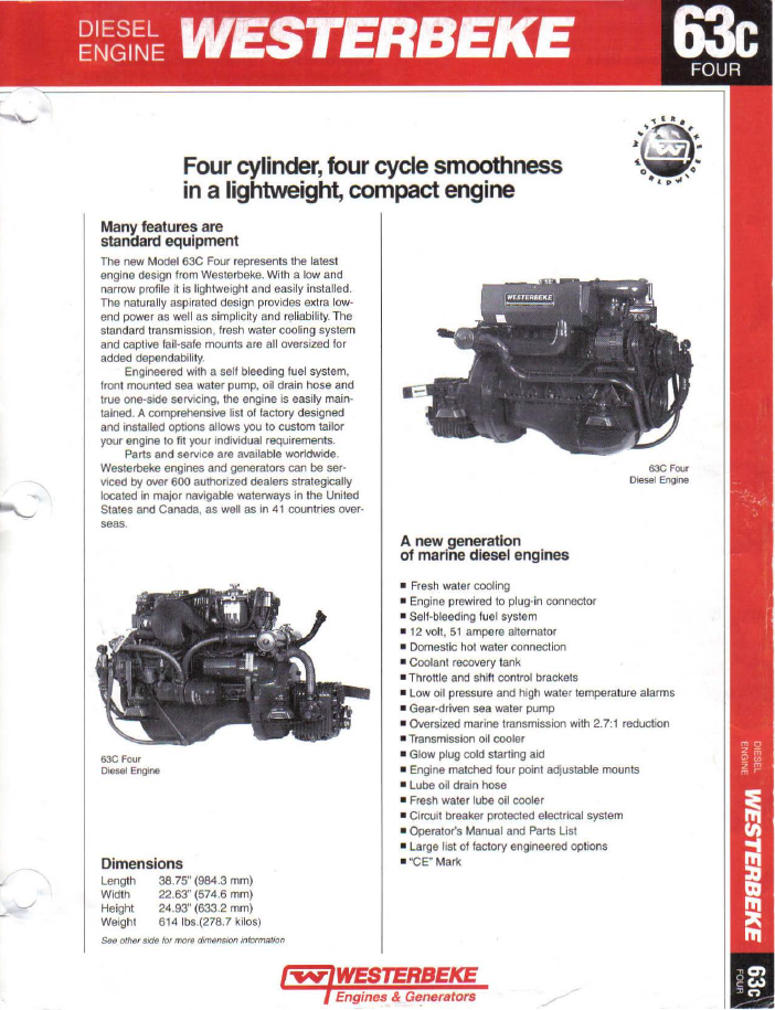 ENG Westerbeke 63C Four Specifications