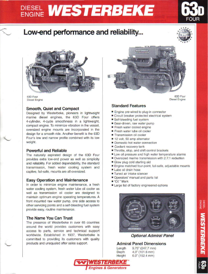 ENG Westerbeke 63D Specifications