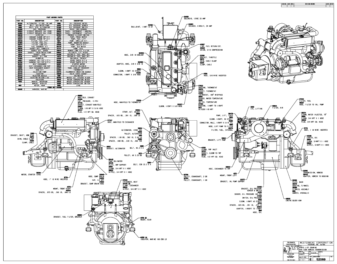 ENG Westerbeke 64A Parts List