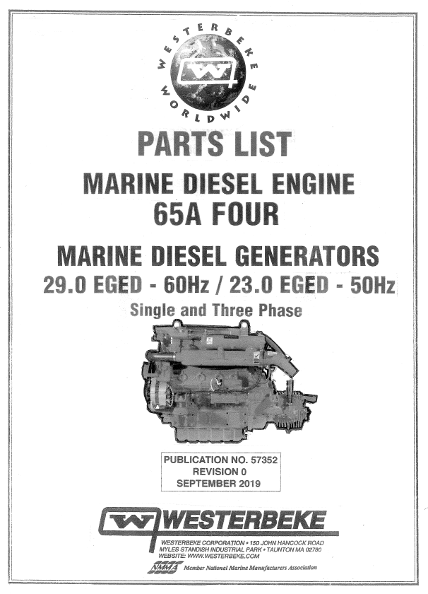 ENG Westerbeke 65A Parts List
