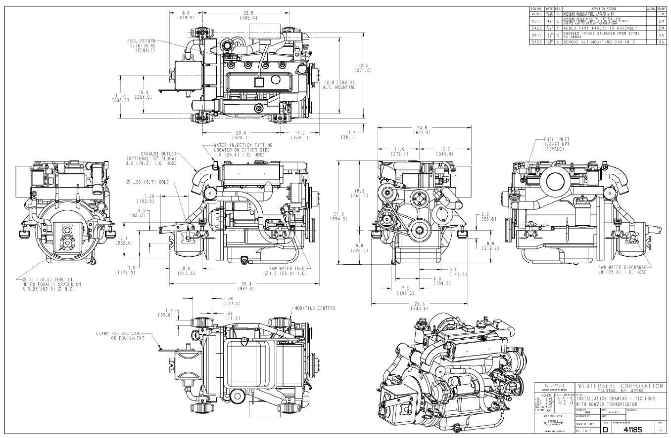 ENG Westerbeke 71C Installation Drawing