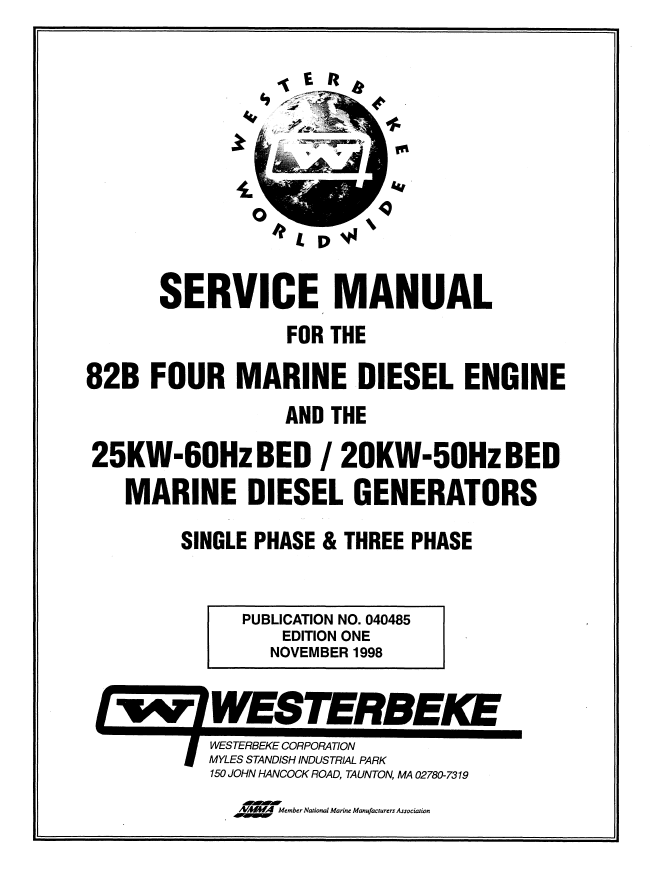 ENG Westerbeke 82B Technical Manual