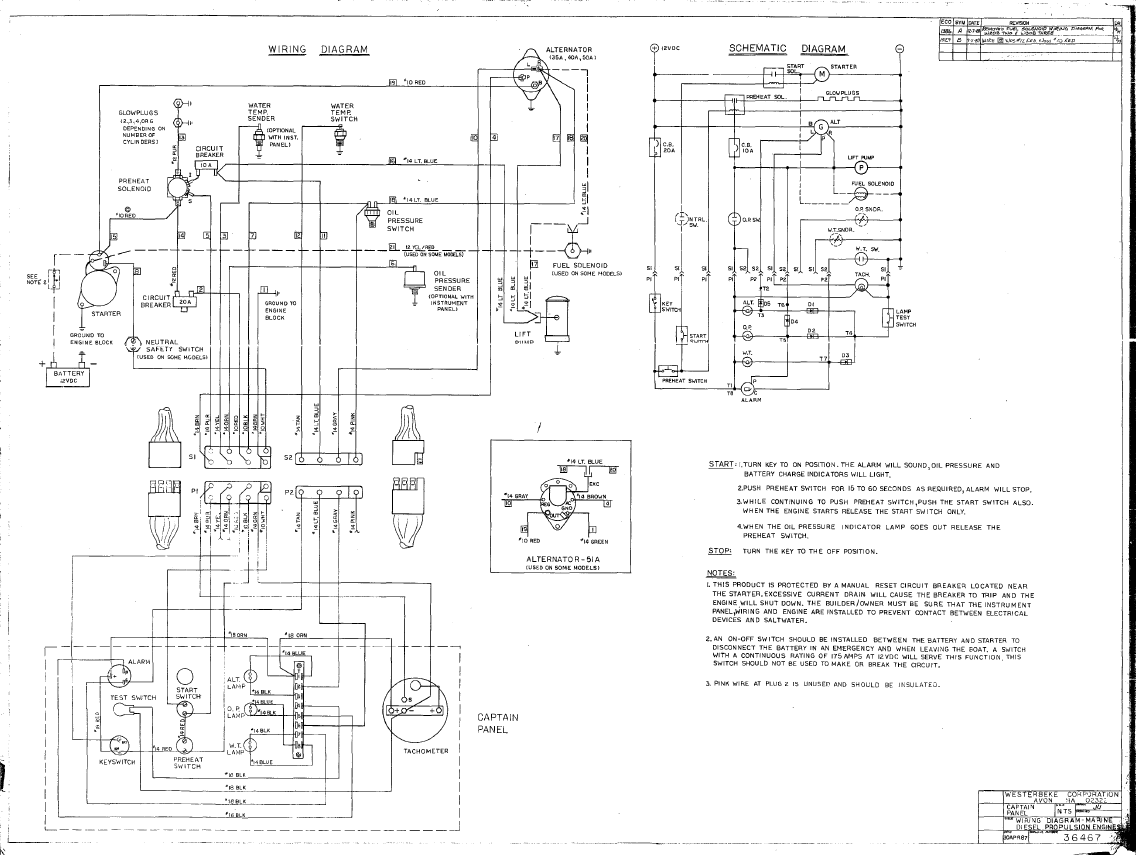 ENG Westerbeke Propulsion Engine Wiring Diagram