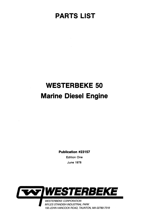 ENG Westerbeke W50 Parts List