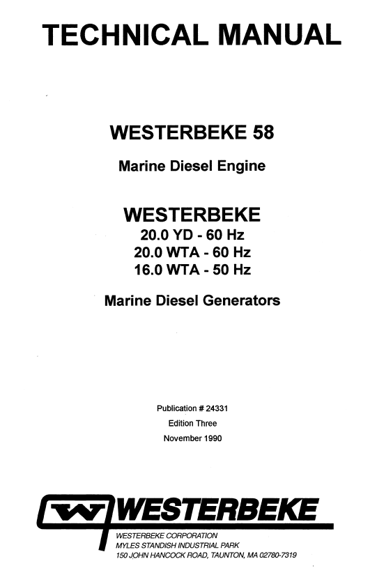 ENG Westerbeke W58 Technical Manual
