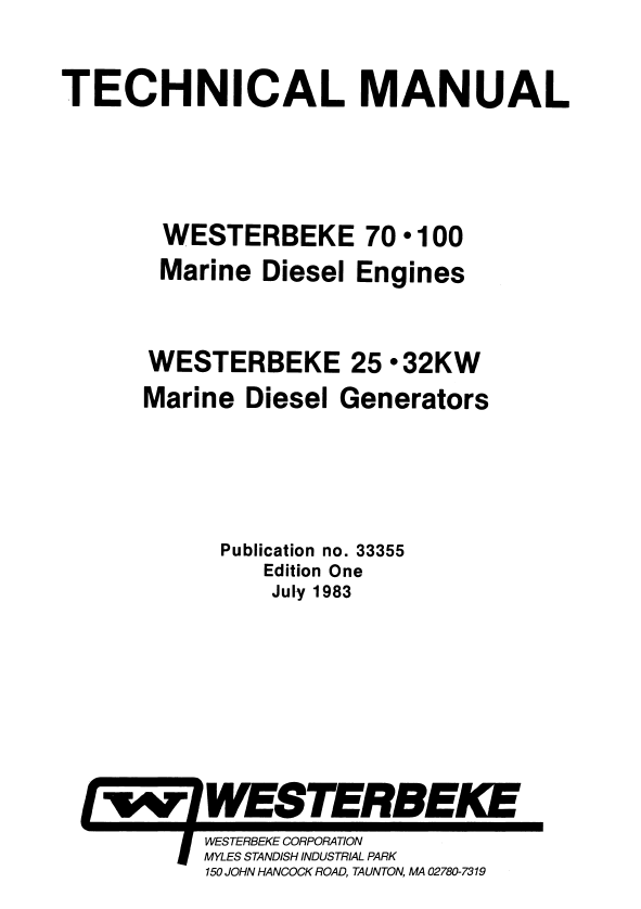 ENG Westerbeke W70 Technical Manual