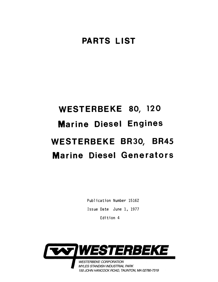 ENG Westerbeke W80_W120 Parts List