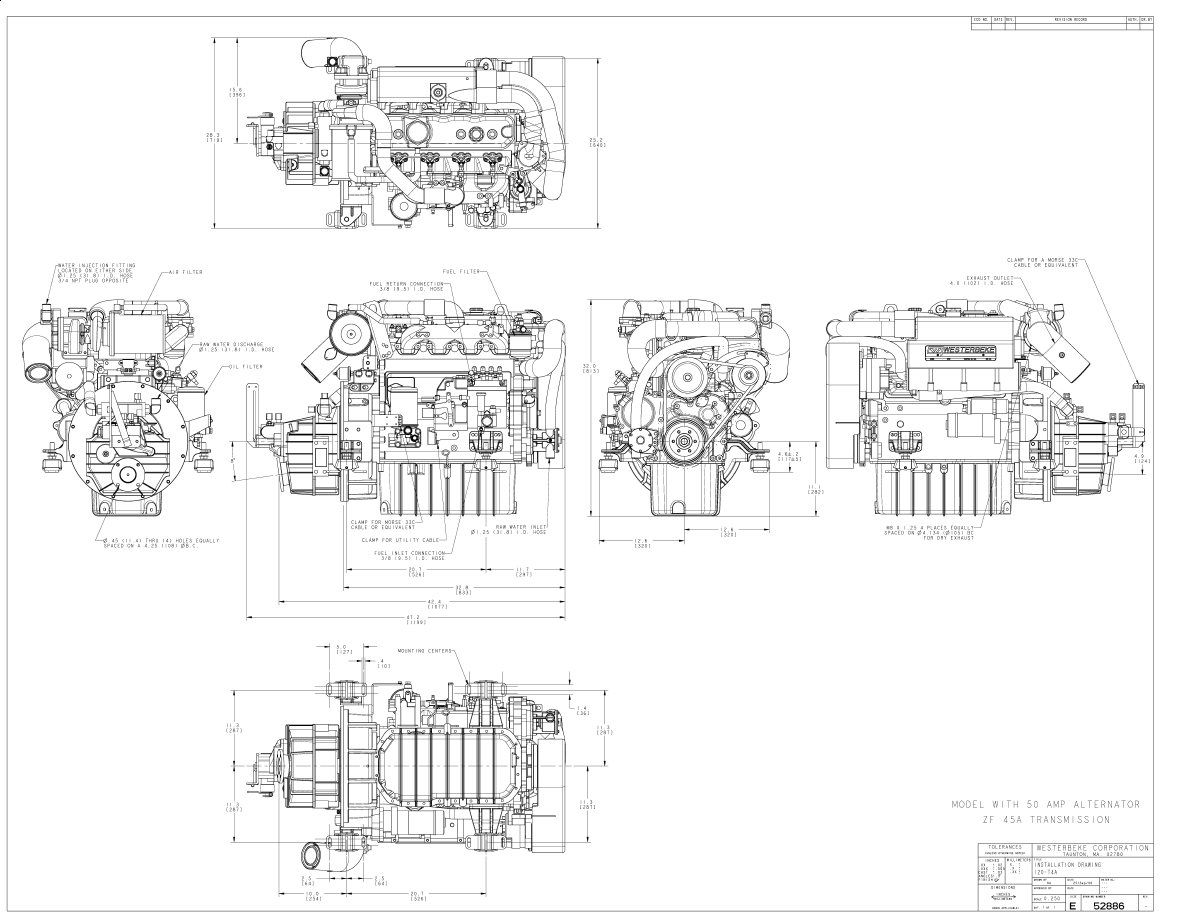 ENG Westerbeke ZF 45A Installation Drawing