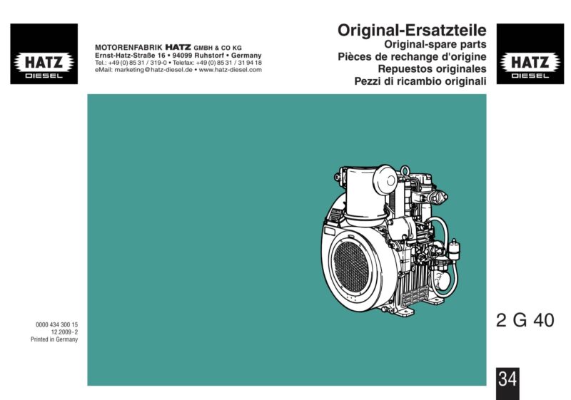 Notice D'entretien Pour Moteurs Diesel HATZ Modèles 1D 31 41 50 60 81 90 - Manuel D'atelier Occasion